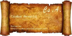 Csaba Arnold névjegykártya